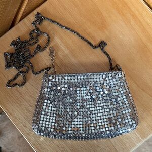 Vintage Y + S Silver Metallic Mesh Purse